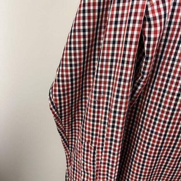 Vintage Gitman Bros Shirt Men's Size L Red Blue Check Print Cotton Flawed Read - Picture 13 of 13
